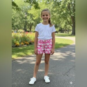 Lully Pulitzer Pink Elephant Print Little girls Short